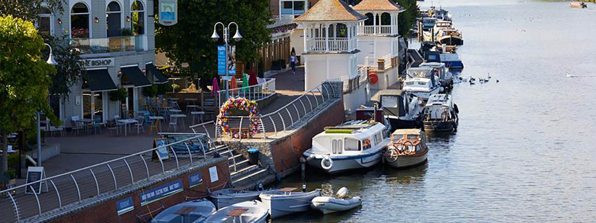 Kingston-on-Thames, London, by the riverside on the sunshine