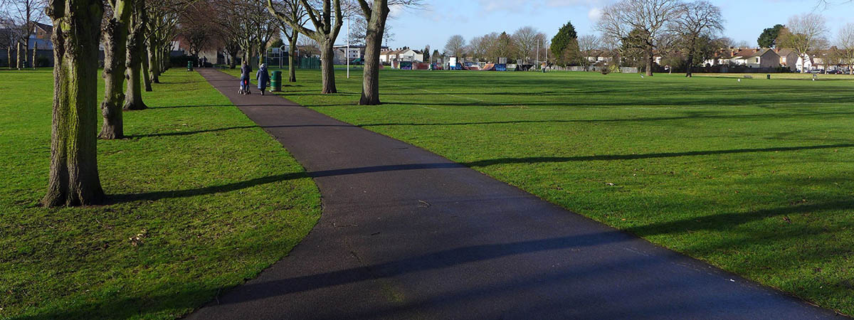 a green park in Havering, London