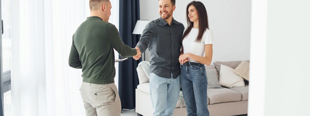 a couple exchanging on their buy-to-let