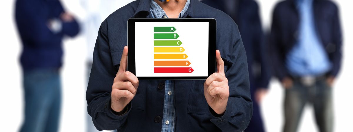 An EPC rating is shown on an iPad