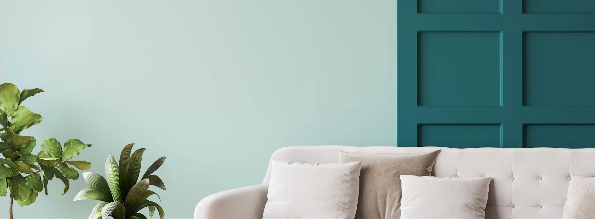 Beautiful London flat - painted green and decorated with plants