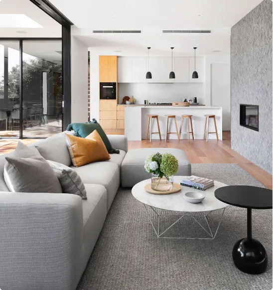 Beautiful and modern London flat. Decorated with grey tones and modern furniture