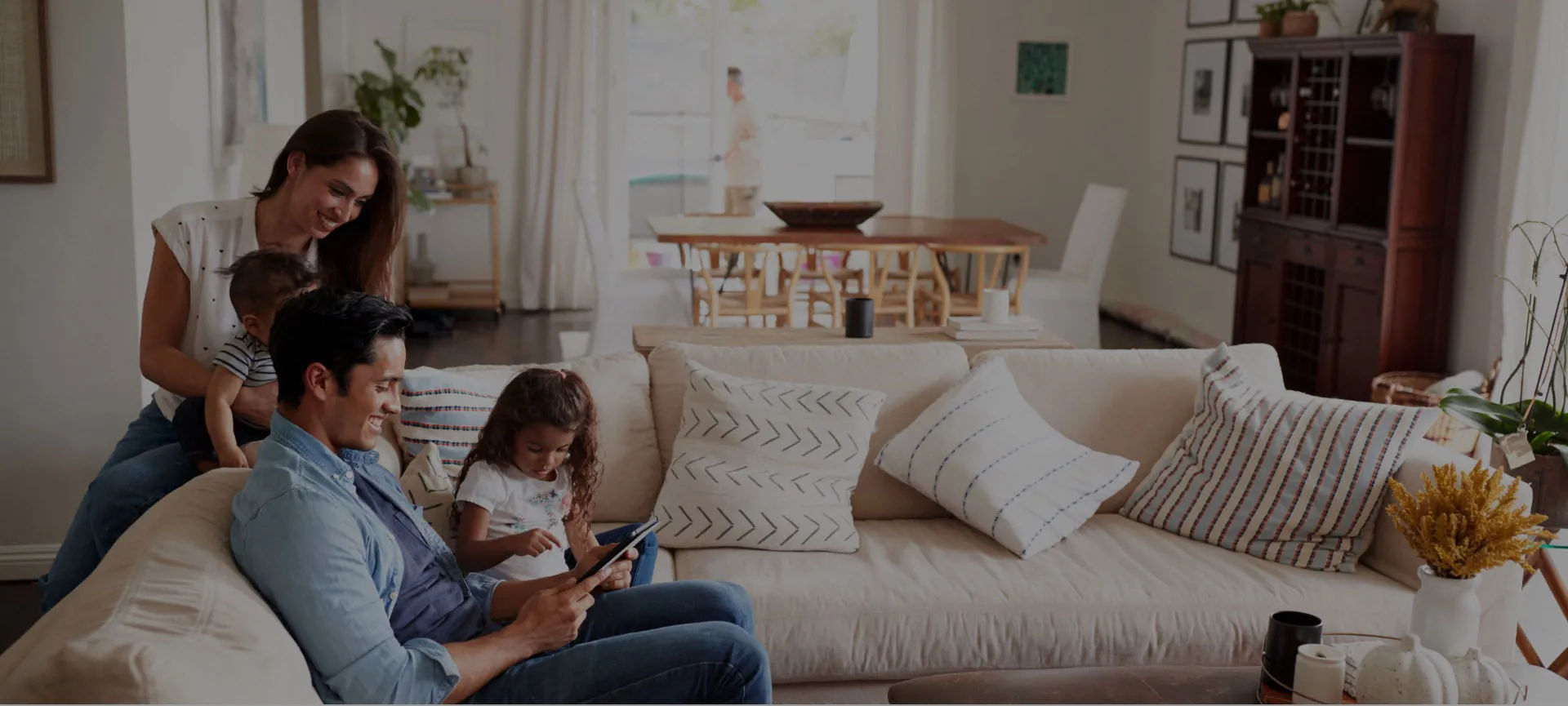 A couple enjoying some family time in their beautiful home in London
