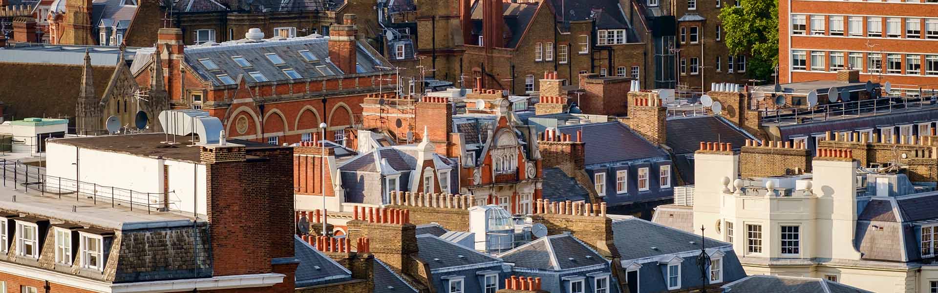 An aerial  shot of some property in London