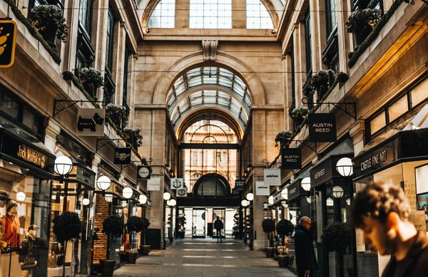 a shopping centre in one of the best places to invest in property in the uk